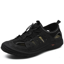 Load image into Gallery viewer, Merkmak Summer Men's Sandals Genuine Leather Casual Shoes Men's Breathable Design Outdoor Beach Sandals Roman Water Sneakers