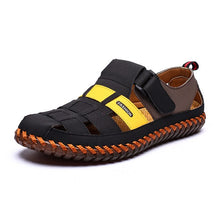 Load image into Gallery viewer, Merkmak Men Cow Leather Sandals Outdoor 2020 Summer Handmade Men Shoes Men Breathable Casual Shoes Footwear Walking Sandals