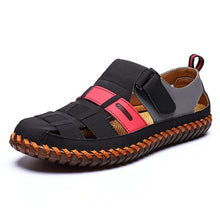 Load image into Gallery viewer, Merkmak Men Cow Leather Sandals Outdoor 2020 Summer Handmade Men Shoes Men Breathable Casual Shoes Footwear Walking Sandals