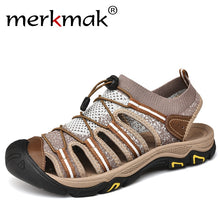 Load image into Gallery viewer, Merkmak Male Shoes Men Sandals 2020 New Summer Men Shoes Beach Fashion Outdoor Casual Non-slip Sneakers Hiking Footwear Size 44