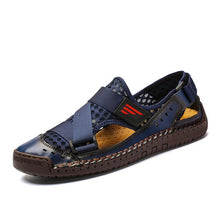 Load image into Gallery viewer, Merkmak 2020 New Summer Men Breathable High Quality Leather Sandals Man Flats Fashion Casual Beach Men's shoes Plus Size 39-48