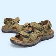 Load image into Gallery viewer, Merkmak Genuine Leather Summer Men Outdoor Sandals Beach Casual Shoes Sandals Quick Dry Protective Walking Shoes Large Size